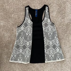 Francesca’s Blue Rain Lace Racerback Tank